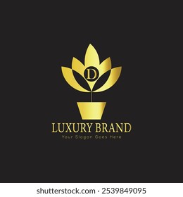 letter Initial D elegant luxury monogram logo 
