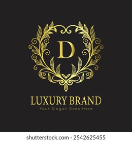 letter Initial D elegant luxury monogram logo 

