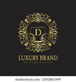 letter Initial D elegant luxury monogram logo 
