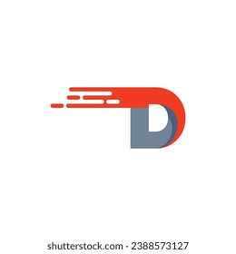 Letter Initial D Speed Logo Design Template