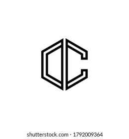 Letter Initial DC logo icon design template.