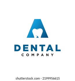 A Letter Initial Dental modern Logo Vector template creative unique icon inspiration