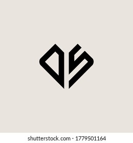 Letter Initial DS logo icon design template.	