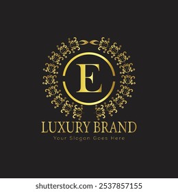 letter Initial E elegant luxury monogram logo 
