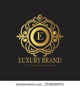 letter Initial E elegant luxury monogram logo 
