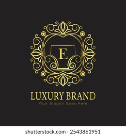 letter Initial E elegant luxury monogram logo 
