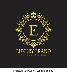 letter Initial E elegant luxury monogram logo 
