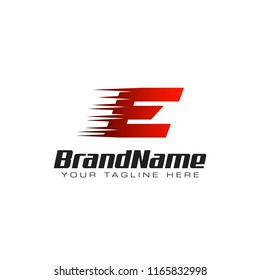Letter Initial E Speed Logo Design Template