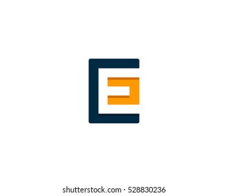 Letter Initial E Square Logo Design Template