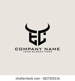 Letter Initial EC logo icon design template.