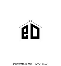 Carta Plantilla de diseño de iconos iniciales del logotipo ED.