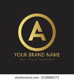 letter Initial A elegant luxury monogram logo 

