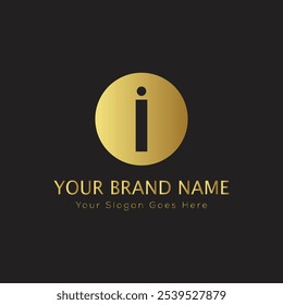 letter Initial I elegant luxury monogram logo 
