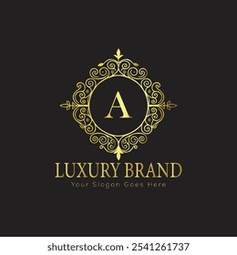 letter Initial A elegant luxury monogram logo 
