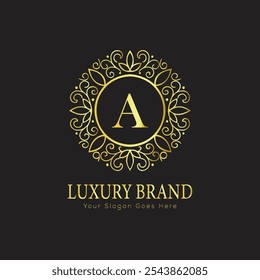 letter Initial A elegant luxury monogram logo 
