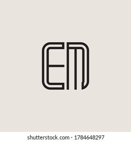 Letter Initial EM logo icon design template.