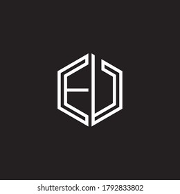 Letter Initial EU logo icon design template.