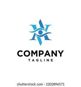 Una carta logotipo inicial ícono de la idea de visión