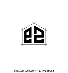 Letter Initial EZ logo icon design template.