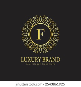 letter Initial F elegant luxury monogram logo 
