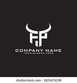 Letter Initial FP logo icon design template.