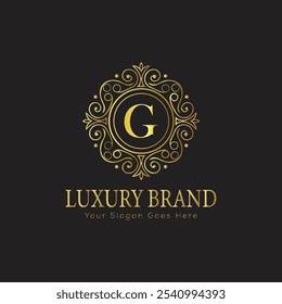 letter Initial G elegant luxury monogram logo 

