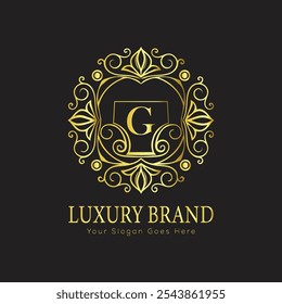 Buchstabe Initial G elegantes Luxus Monogramm Logo 
