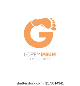 Letter Initial G Human Footprint Logo Design Vector Icon Graphic Emblem Illustration