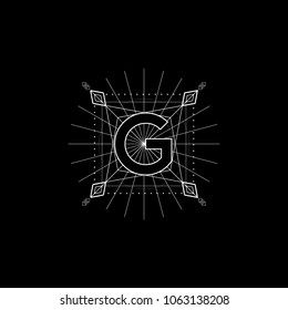 Letter Initial G Logo Line Geometry Shape
