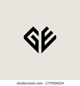 Letter Initial GE logo icon design template.	