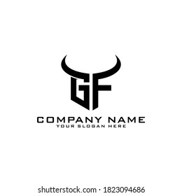 Letter Initial GF logo icon design template.