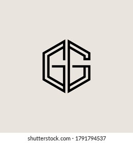 Letter Initial GG logo icon design template.