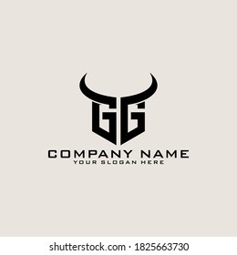 Letter Initial GG logo icon design template.