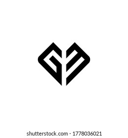 Carta Plantilla inicial de diseño de iconos con logotipo GM.	