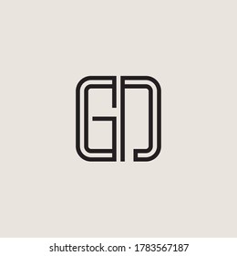 Carta Plantilla de diseño de icono del logotipo inicial de GN.