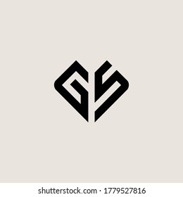 Letter Initial GS logo icon design template.	