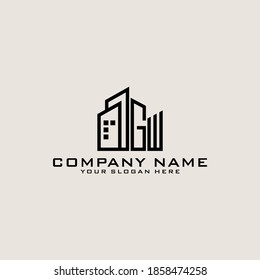 Letter Initial GW logo icon design template.
