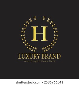 Letra inicial H elegante logotipo de lujo del monograma 

