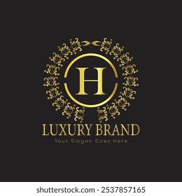 Letra inicial H elegante logotipo de lujo del monograma 
