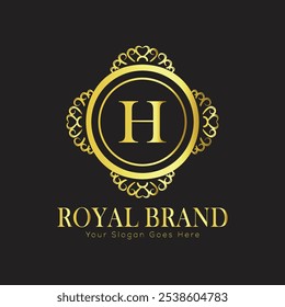 letter Initial H elegant luxury monogram logo 

