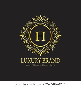 letter Initial H elegant luxury monogram logo
