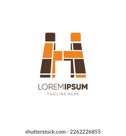 Letter Initial H Flooring Logo Design Vector Icon Graphic Emblem Illustration