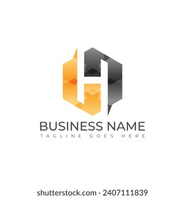 Letter Initial H Hexagon logo design vector. Initial letter H hexagon logo design vector illustration template