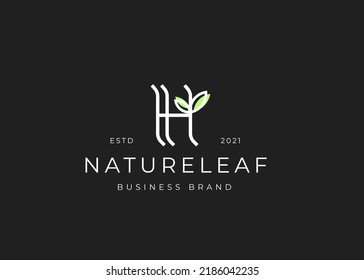 Letter initial H logo design template, Nature style, Vector illustrations