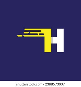 Plantilla de diseño de logotipo de velocidad inicial H de carta