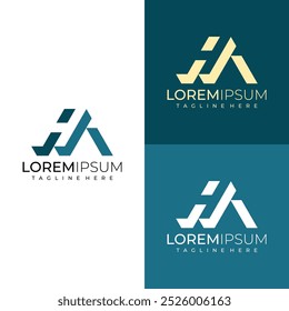 letra na linha HA inicial logotipo moderno geométrico