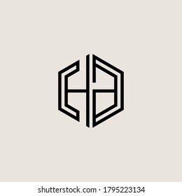 Letter Initial HA logo icon design template.