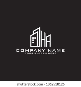 Letter Initial HA logo icon design template.