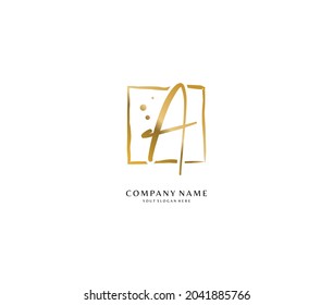 Letter A Initial handwriting or handwritten logo for identity. Logo with signature and hand drawn style.