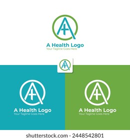 Letter A initial health logo template design
